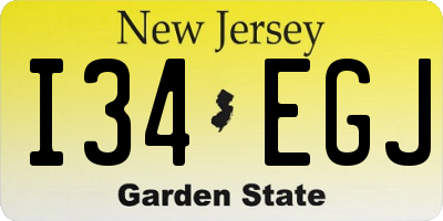 NJ license plate I34EGJ