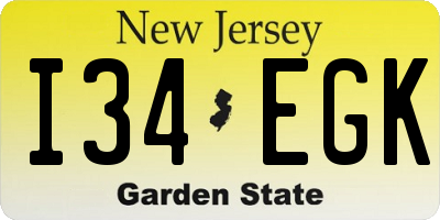 NJ license plate I34EGK