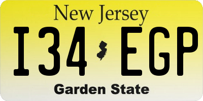 NJ license plate I34EGP