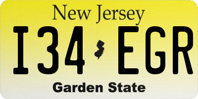 NJ license plate I34EGR