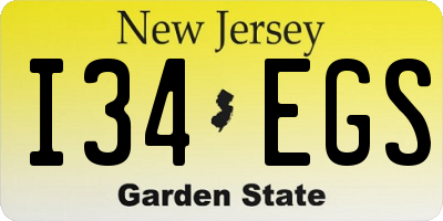 NJ license plate I34EGS