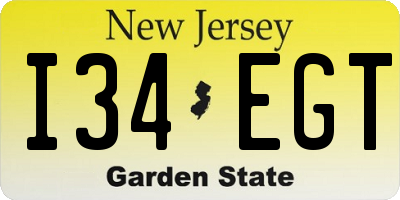 NJ license plate I34EGT