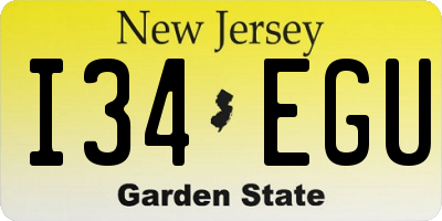 NJ license plate I34EGU