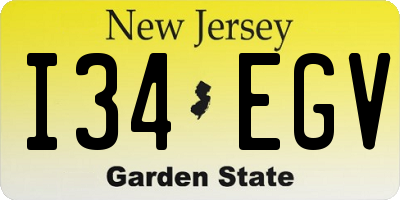 NJ license plate I34EGV