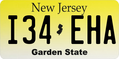 NJ license plate I34EHA