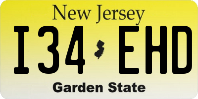 NJ license plate I34EHD