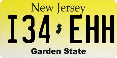NJ license plate I34EHH