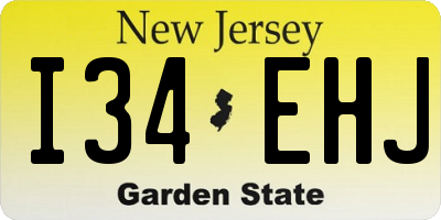 NJ license plate I34EHJ