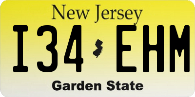 NJ license plate I34EHM