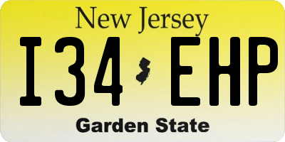 NJ license plate I34EHP
