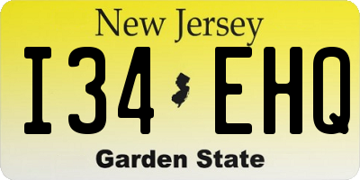 NJ license plate I34EHQ