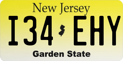 NJ license plate I34EHY