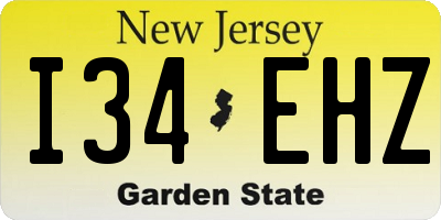 NJ license plate I34EHZ