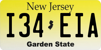 NJ license plate I34EIA
