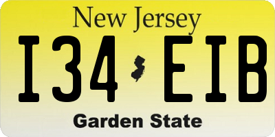NJ license plate I34EIB