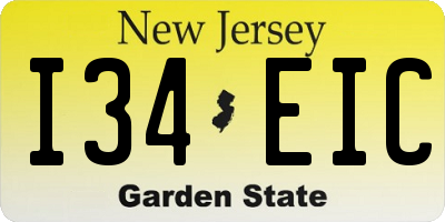 NJ license plate I34EIC