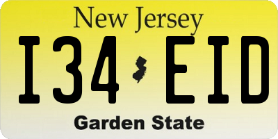 NJ license plate I34EID