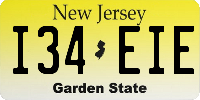 NJ license plate I34EIE