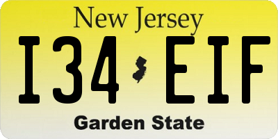 NJ license plate I34EIF