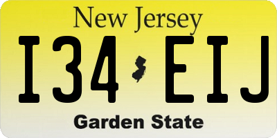 NJ license plate I34EIJ