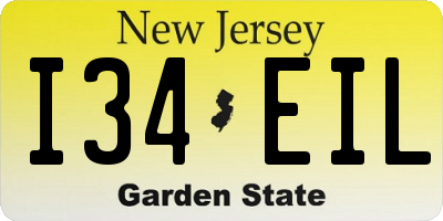 NJ license plate I34EIL