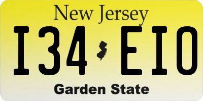 NJ license plate I34EIO