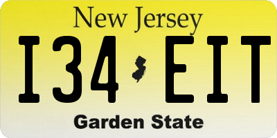 NJ license plate I34EIT