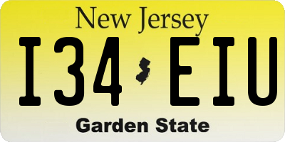 NJ license plate I34EIU