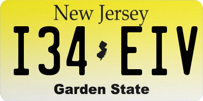 NJ license plate I34EIV