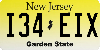 NJ license plate I34EIX