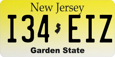 NJ license plate I34EIZ