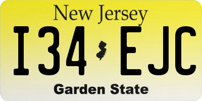 NJ license plate I34EJC