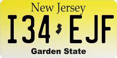 NJ license plate I34EJF