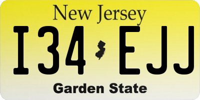 NJ license plate I34EJJ