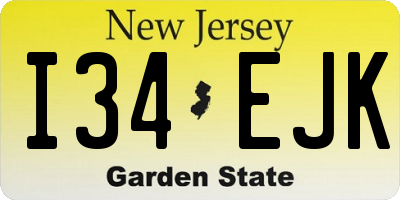 NJ license plate I34EJK