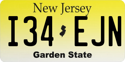 NJ license plate I34EJN