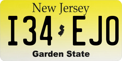 NJ license plate I34EJO