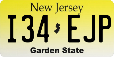 NJ license plate I34EJP