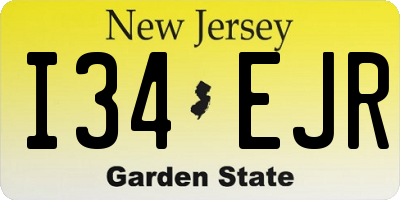NJ license plate I34EJR
