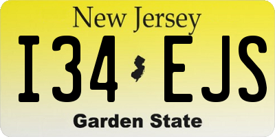 NJ license plate I34EJS
