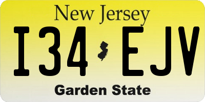 NJ license plate I34EJV