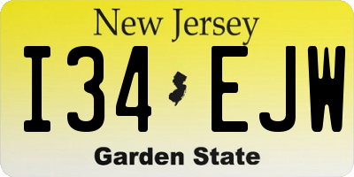 NJ license plate I34EJW