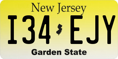 NJ license plate I34EJY