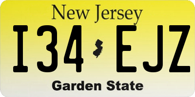 NJ license plate I34EJZ