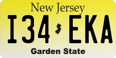 NJ license plate I34EKA