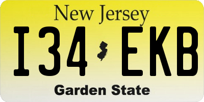 NJ license plate I34EKB