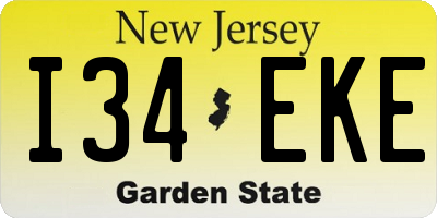 NJ license plate I34EKE