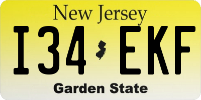 NJ license plate I34EKF