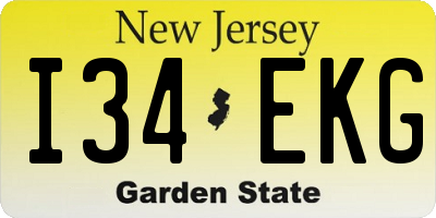 NJ license plate I34EKG