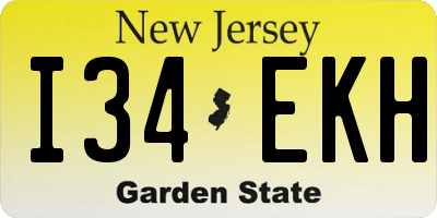 NJ license plate I34EKH